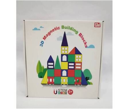 70 pieces of 3D magnet stained window building blocks